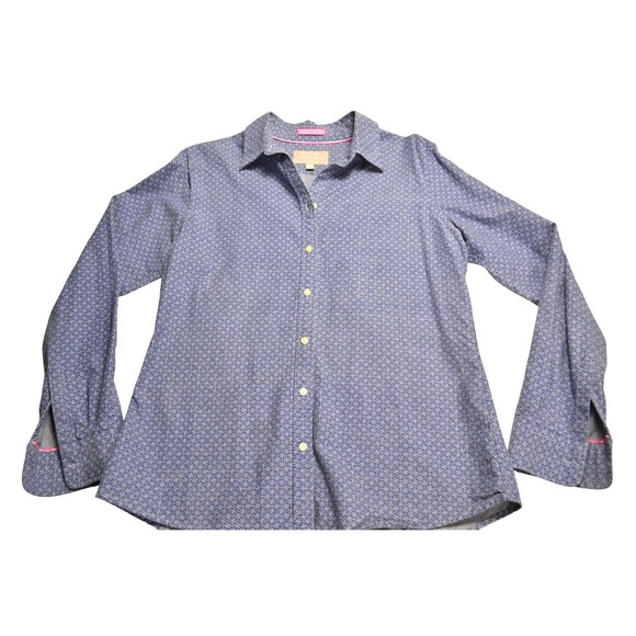 Banana‎ Republic Oxford Shirt Womens Blue Anchor Nautical Button Down Cotton L - Picture 4 of 6